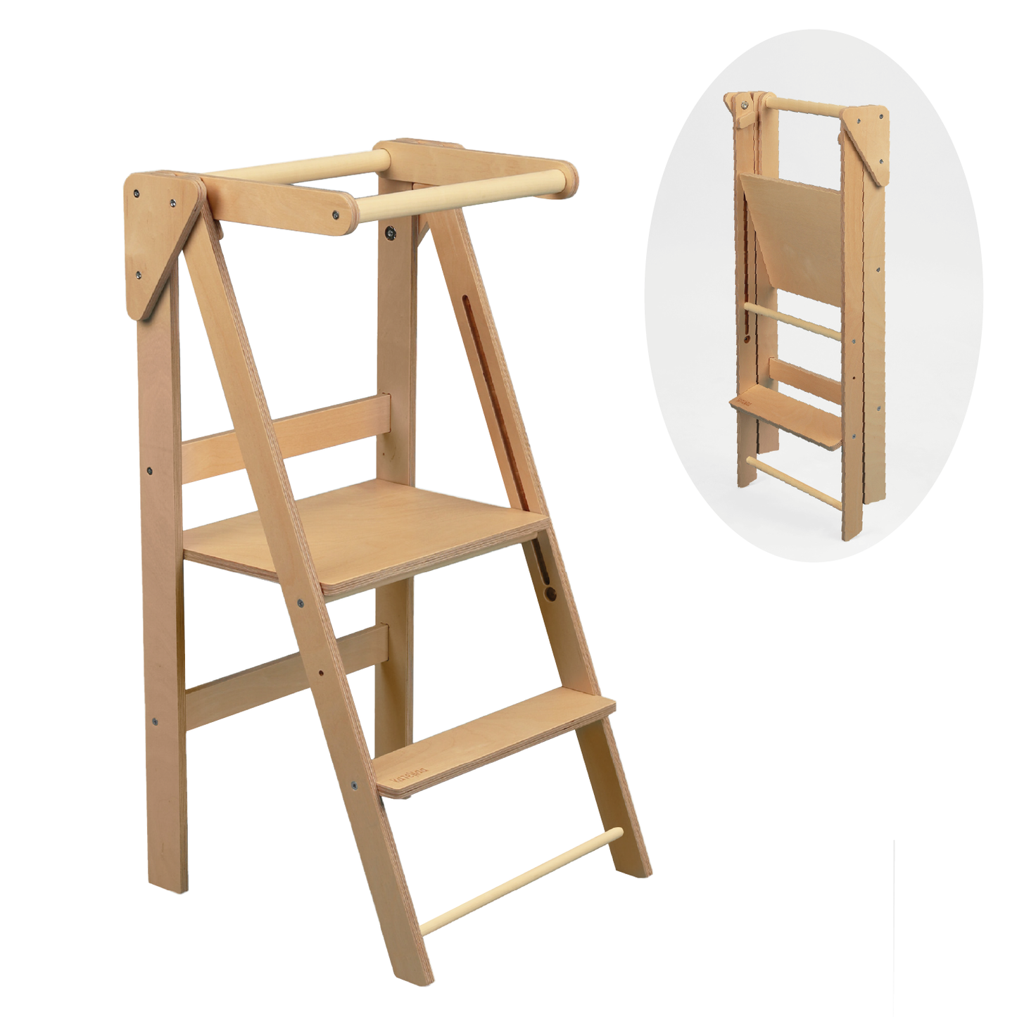 Foldable learning kitchen tower Black
