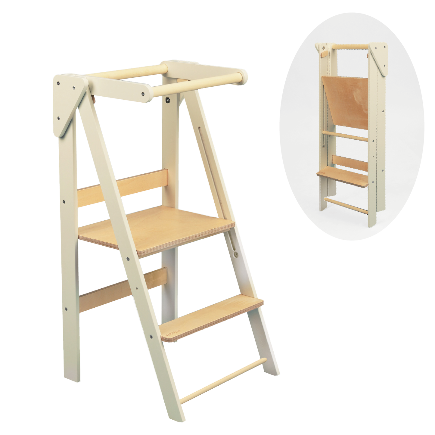 Foldable learning kitchen tower Black