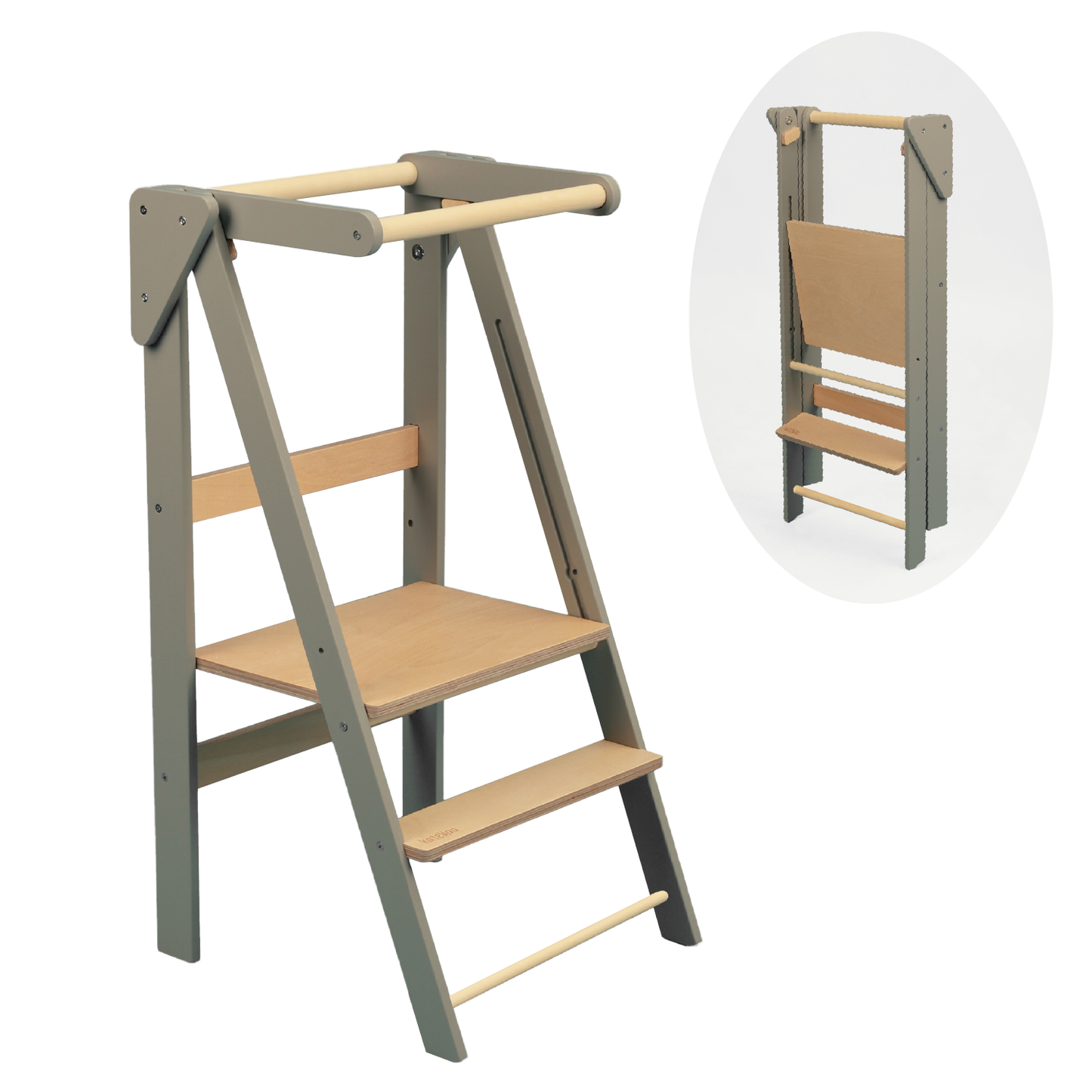 Foldable learning kitchen tower Black