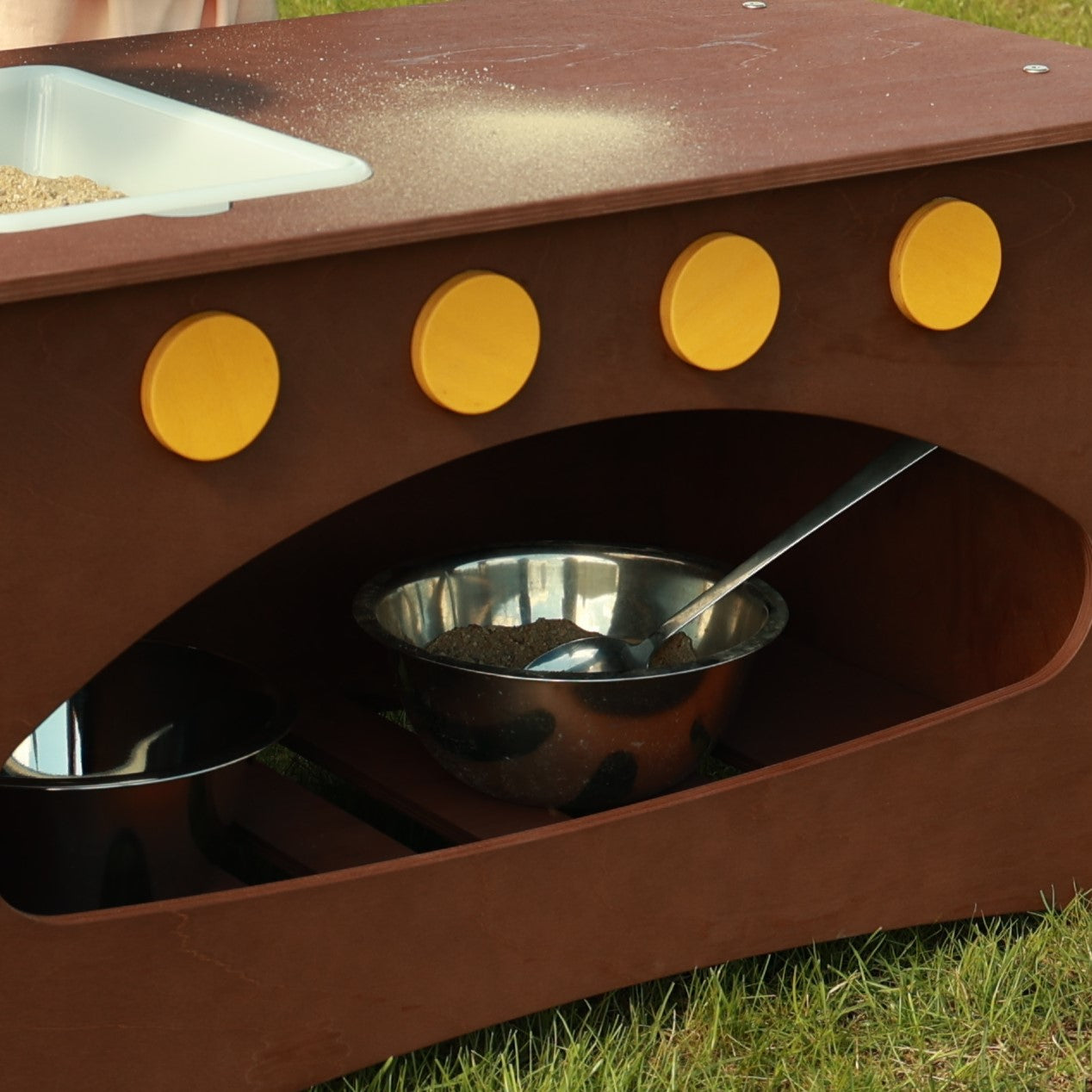Outdoor Movable Mud Kitchen with Wheels and Push Handle