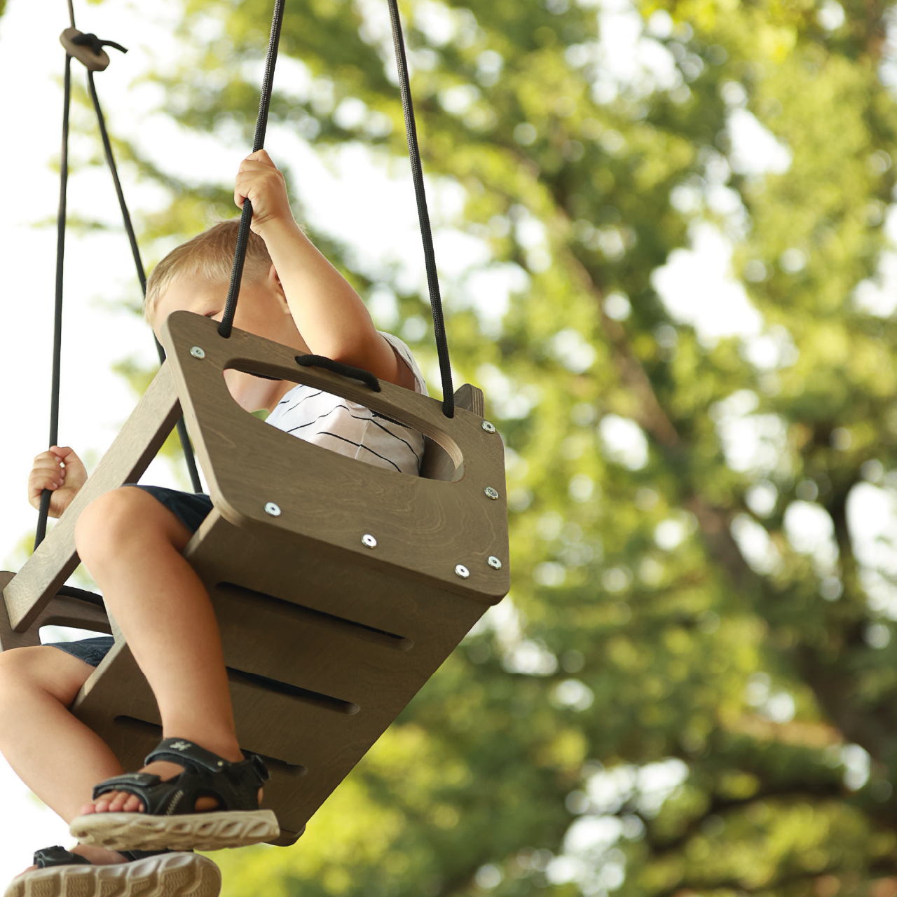 Bērnu šūpoles pelēkas